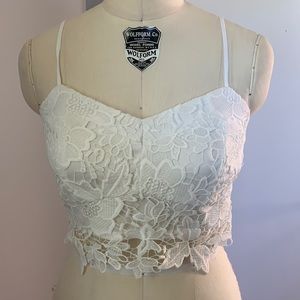 Small Design Lab white lace crop top